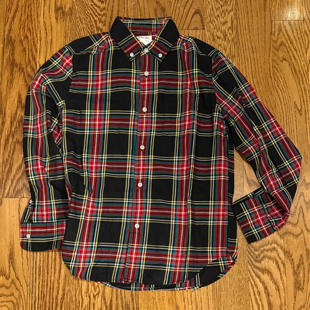 Crew Cuts Classic Black and Red Plaid Button-Down Shirt